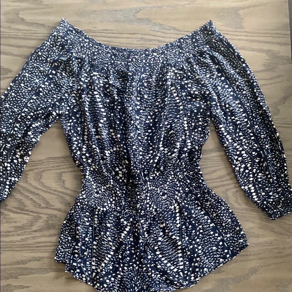 Rip Curl Navy and White Floral Romper